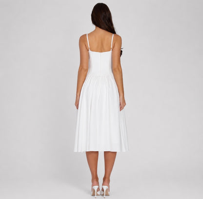 White  Glow Midi Dress